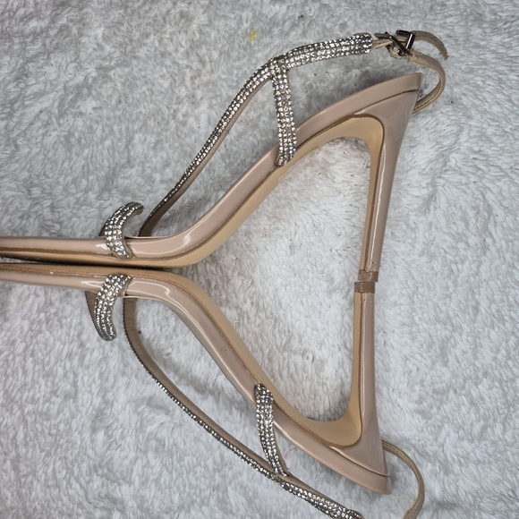 Nine West Nude Heels with Rhinestone Straps - Picture 7 of 7